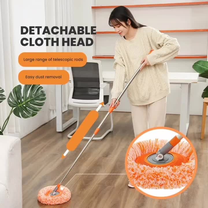 360° Rotating Multi-Functional Spin Mop with Extendable Stainless Steel Handle | All-in-One Microfiber Cleaning Tool for Floors, Windows, Toilets, and Car Washing