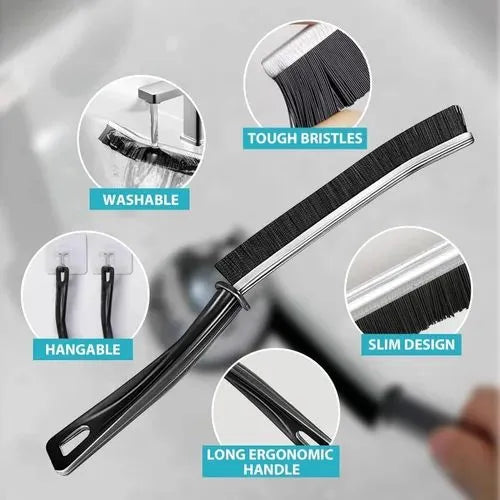 Set of 2 Gap Cleaning Brushes – Hard Bristle Crevice & Grout Brush