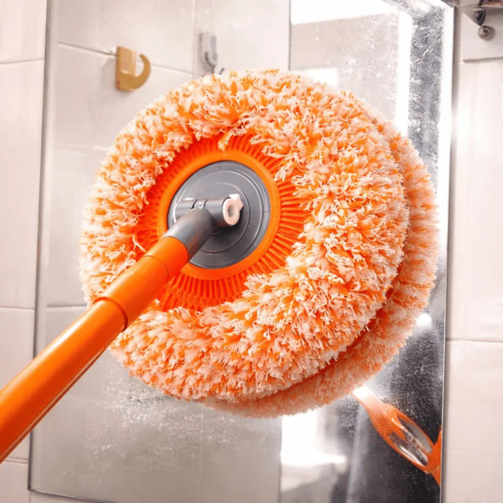 360° Rotating Multi-Functional Spin Mop with Extendable Stainless Steel Handle | All-in-One Microfiber Cleaning Tool for Floors, Windows, Toilets, and Car Washing