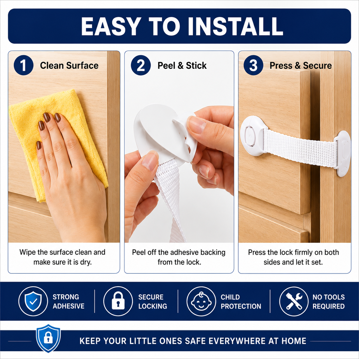 Baby Safety Cabinet Lock - 5 Pieces