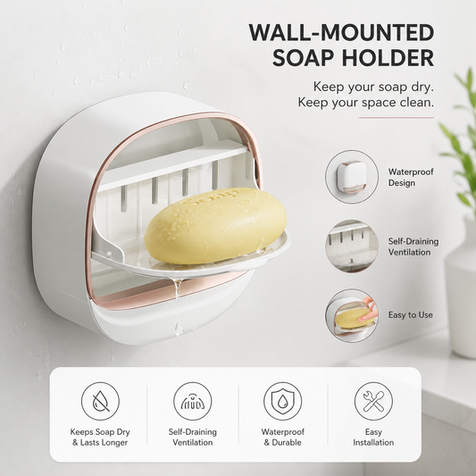 Luxury Soap Holder With Drain Tray (Random Colors)