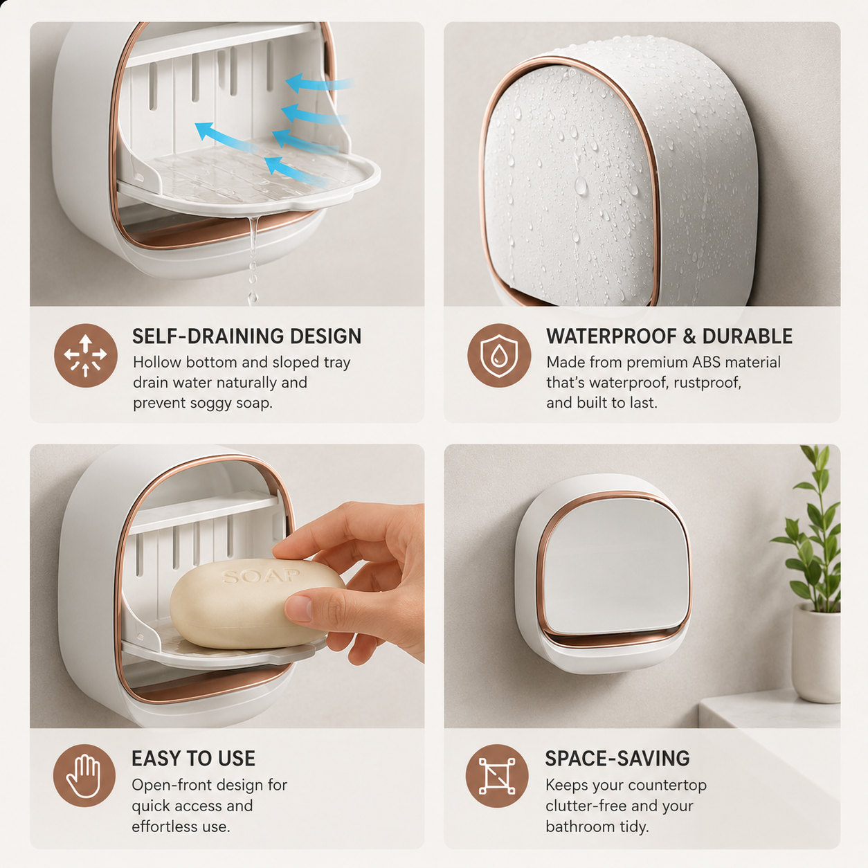 Luxury Soap Holder With Drain Tray (Random Colors)