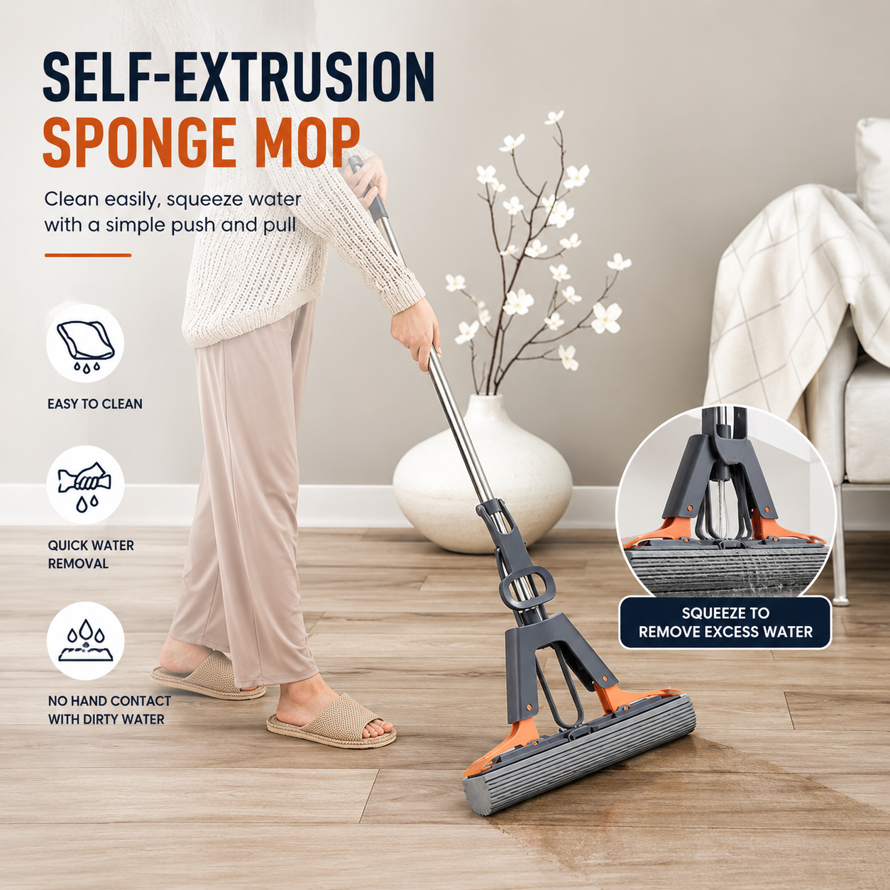 Self-Squeeze Sponge Mop