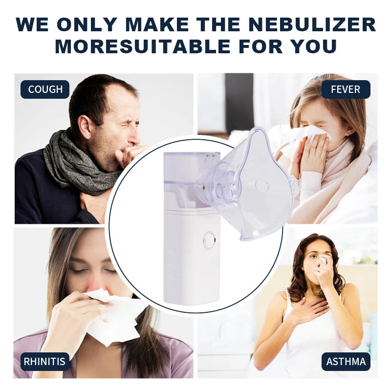 Portable Mesh Nebulizer – Inhaler for Adults & Kids | Silent Steam Machine for Asthma & Cold Relief