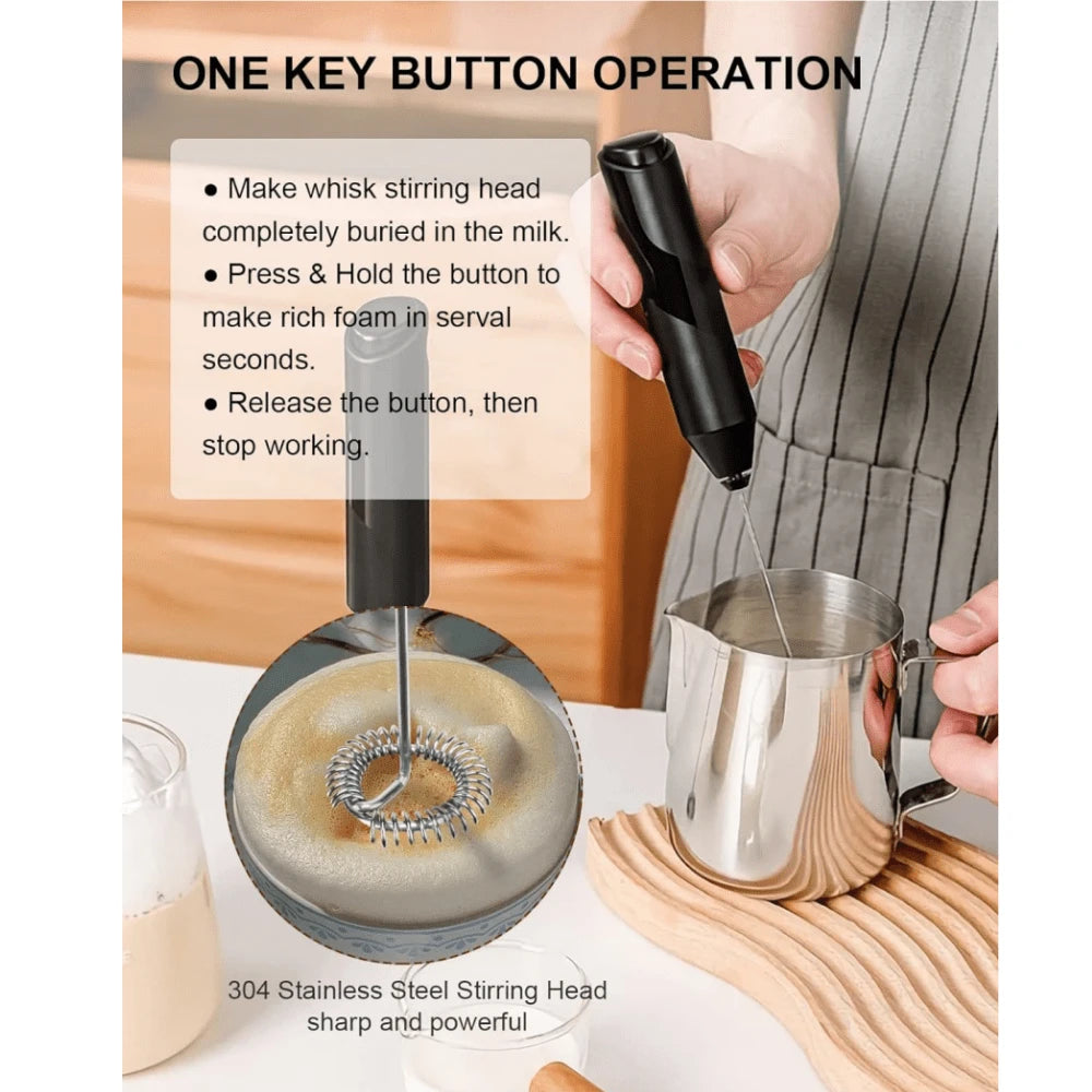 Automatic 2 in 1 USB Rechargeable Coffee Milk Stirring Handheld Multipurpose Beater